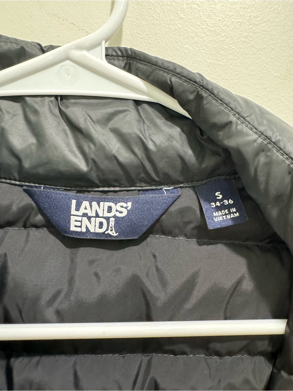 Lands’ End Men’s Wanderweight Packable Down Jacket Black Small 34-36 Lightweight - Picture 4 of 13
